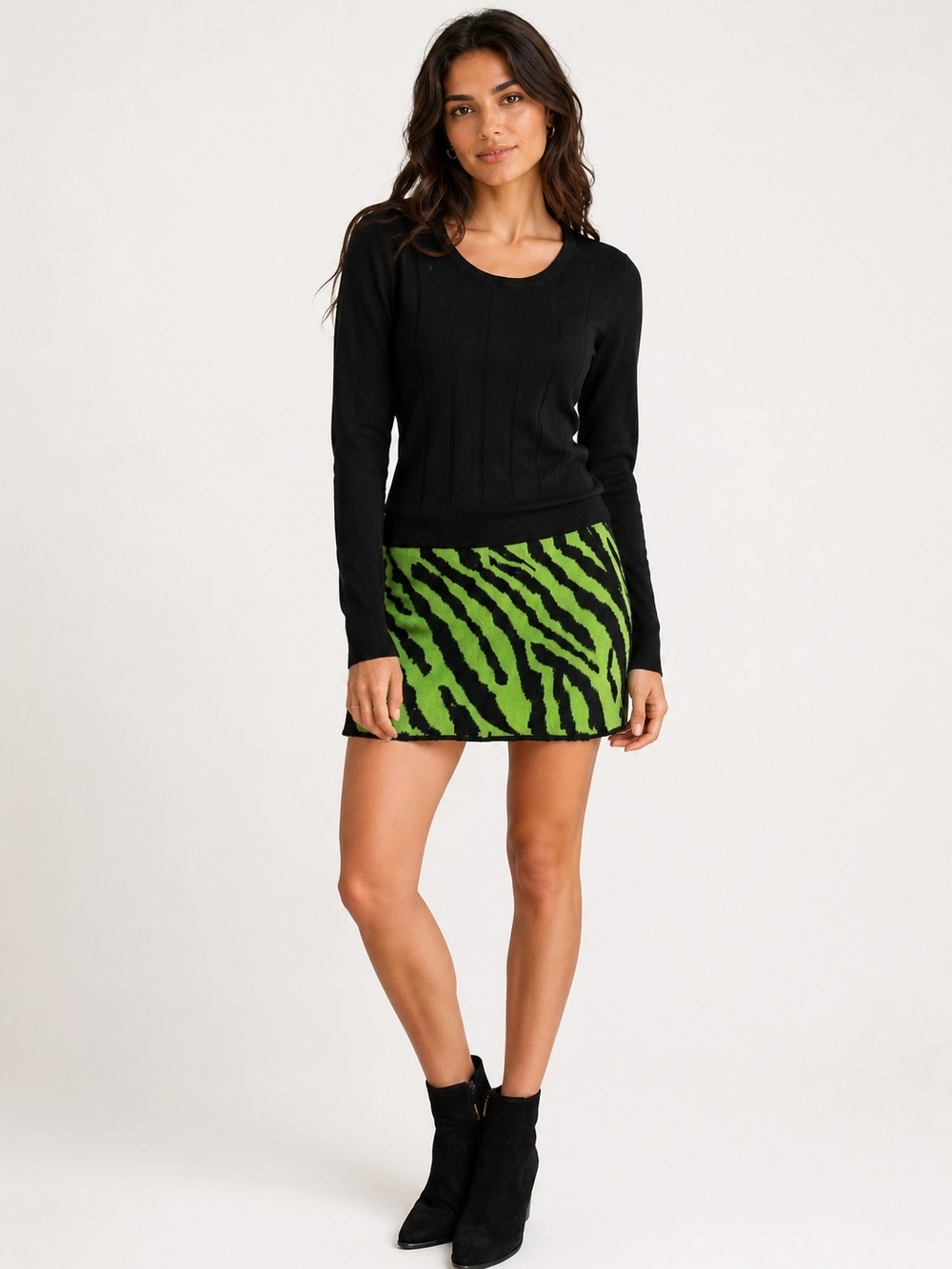Alison Sheri Knit Dress | S | Black Zebra